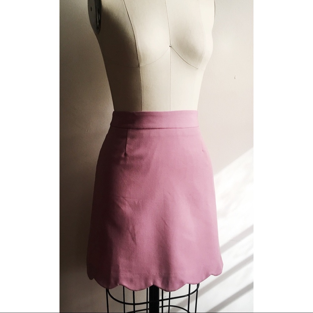 Asos Mauve Scalloped Mini Skirt
